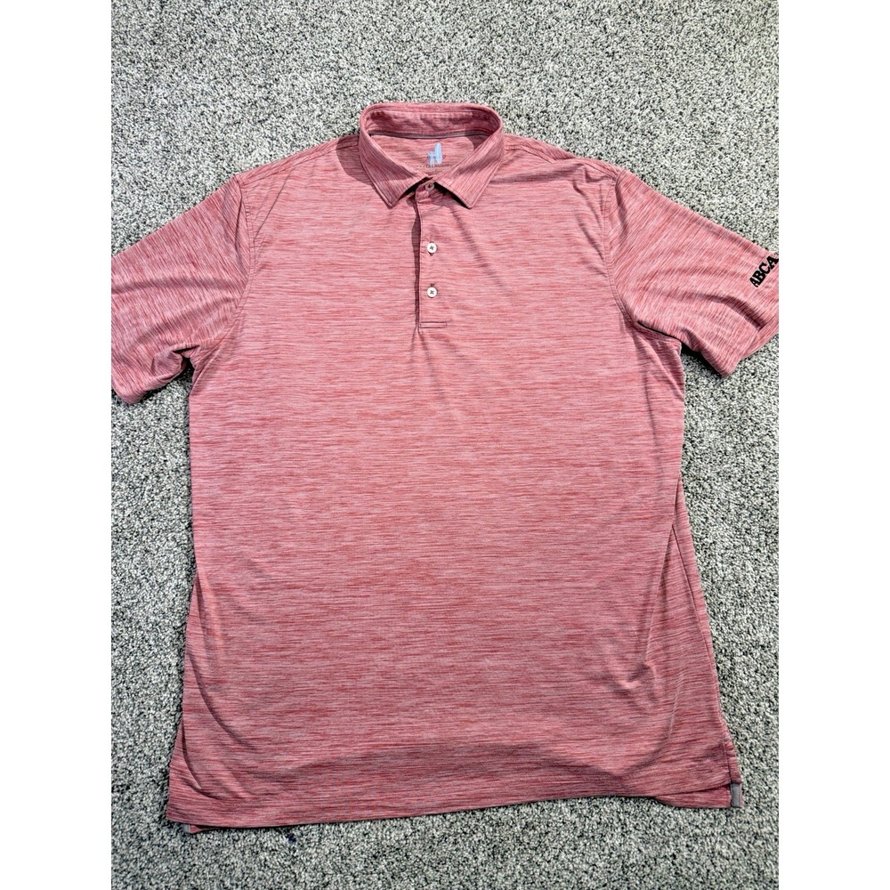Johnnie-O Polo Shirt Men's Large Pink Featherweight Space Dye Stretch Golf